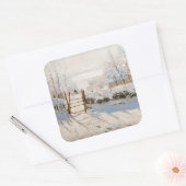 Claude Monet - The Magpie Vierkante Sticker (Envelop)