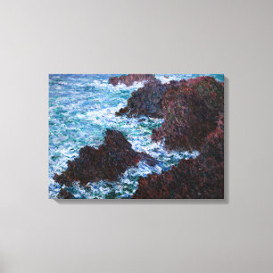 Claude Monet - The Rocks at Belle-Ile, Wild Coast Canvas Afdruk