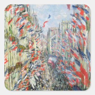 Claude Monet The Rue Montorgueil, Parijs Vierkante Sticker