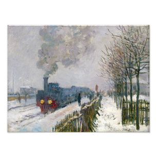 Claude Monet - Trein in de Sneeuw / De Locomotief Foto Afdruk