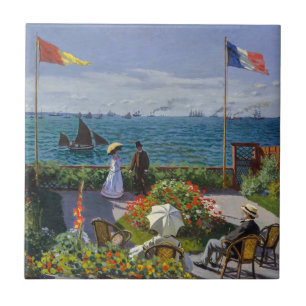 Claude Monet - Tuin bij Sainte-Adresse Tegeltje