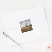 Claude Monet | Tulip Fields Rijnsburg Windmill Vierkante Sticker (Envelop)