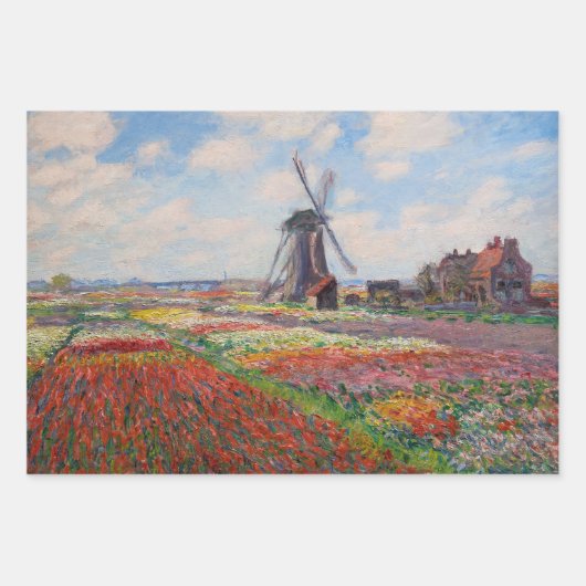Claude Monet - Tulpenveld in Nederland Inpakpapier Vel (Voorkant 2)