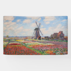 Claude Monet - Tulpenveld in Nederland Spandoek