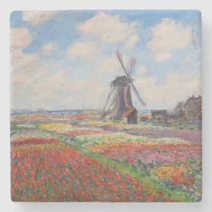 Claude Monet - Tulpenveld in Nederland Stenen Onderzetter