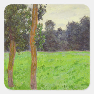 Claude Monet   Twee bomen in de Prairie Vierkante Sticker