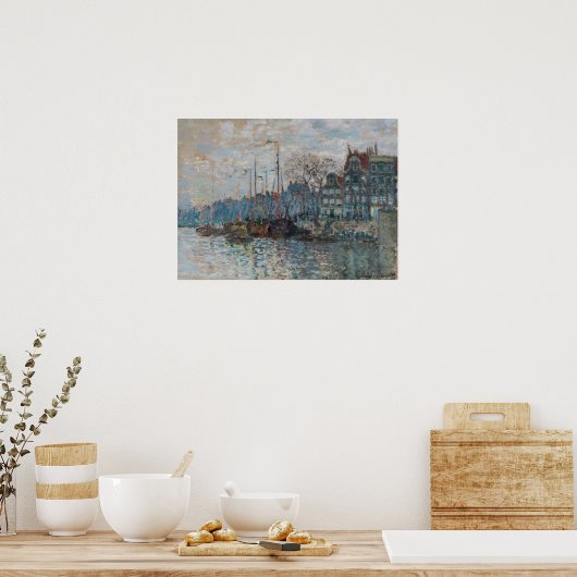 Claude Monet - Uitzicht Amsterdam Poster (Keuken)