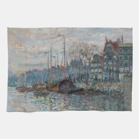 Claude Monet - Uitzicht Amsterdam Theedoek (Horizontaal)