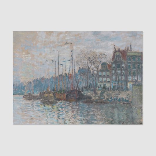 Claude Monet - Uitzicht Amsterdam Tissuepapier (Voorkant)