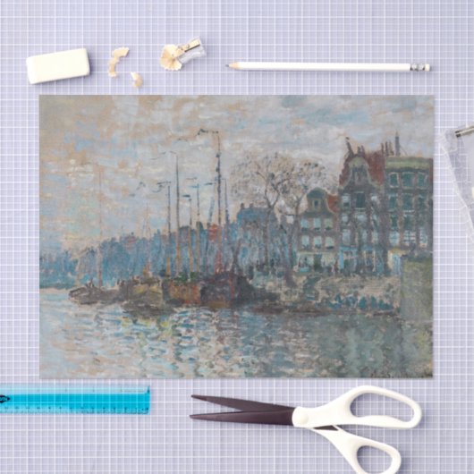 Claude Monet - Uitzicht Amsterdam Tissuepapier (Craft)