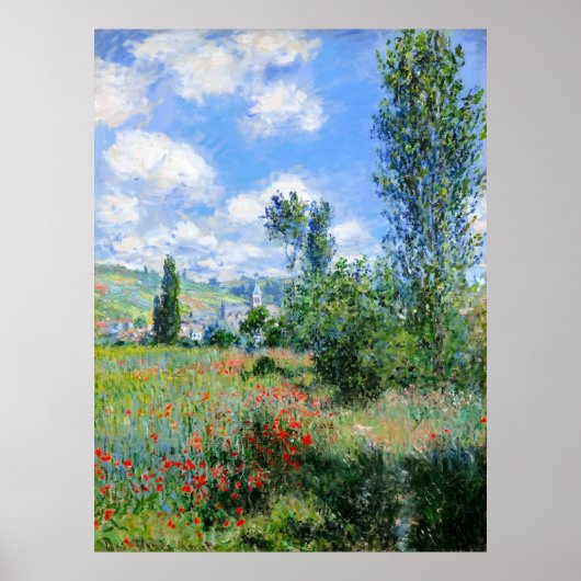Claude Monet, Uitzicht van Vétheuil, 1880 Poster (Voorkant)