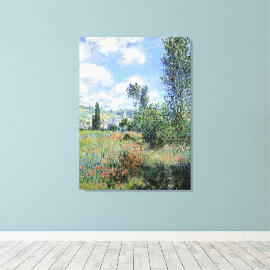 Claude Monet Uitzicht van Vétheuil Canvas Afdruk (Insitu (Houten vloer))