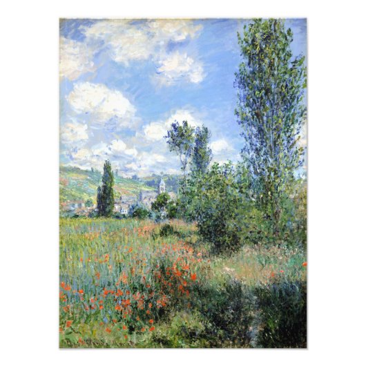 Claude Monet Uitzicht van Vétheuil Foto Afdruk (Voorkant)
