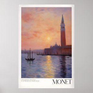 Claude Monet Venetië Zonsondergang Reflectie Muurk Poster