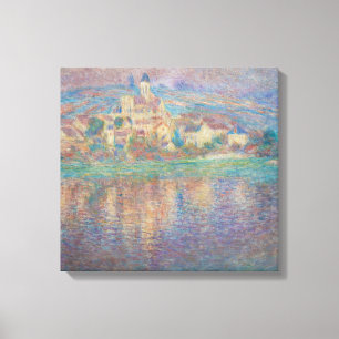 Claude Monet - Vetheuil, Sunset Canvas Afdruk