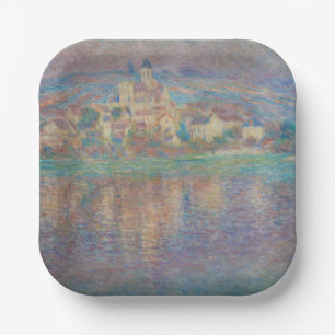 Claude Monet - Vetheuil, Sunset Papieren Bordje