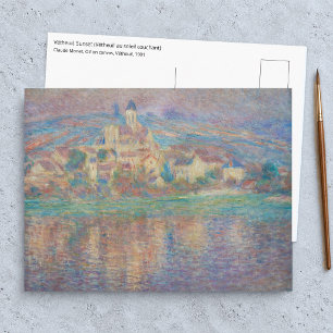 Claude Monet - Vetheuil, Zonsondergang Briefkaart