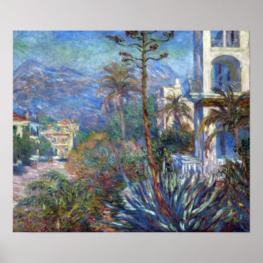 Claude Monet Villas op Bordighera Poster (Voorkant)