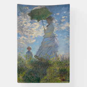 Claude Monet Vrouw met een Parasol Fijne Kunst Spandoek