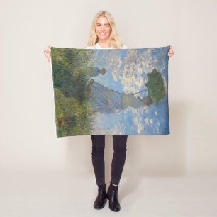 Claude Monet Vrouw met een Parasol Kunst Fleece Deken