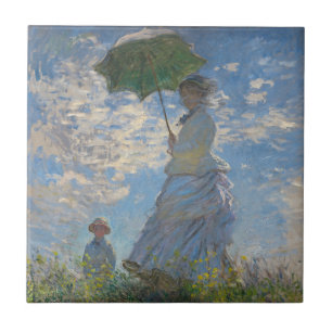 Claude Monet Vrouw met een Parasol Kunst Tegeltje