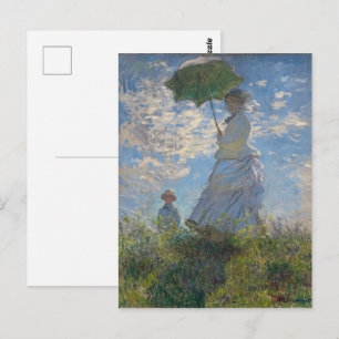 Claude Monet Vrouw met een Parasol Kunstwerk Briefkaart