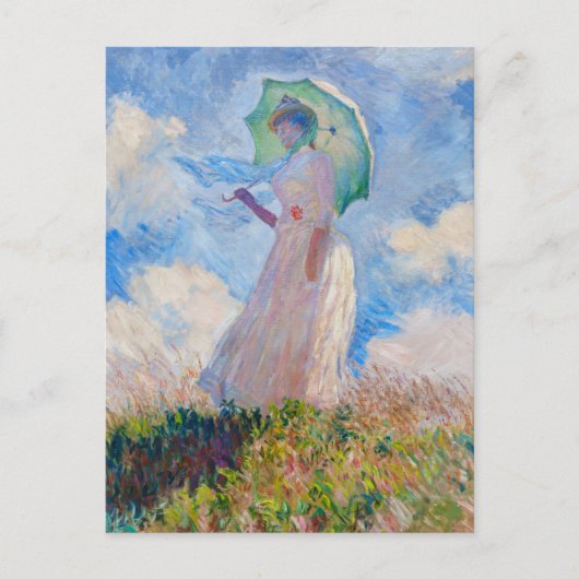 Claude Monet - Vrouw met een parasol naar links Briefkaart (Voorkant)