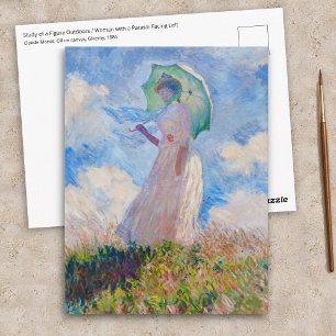 Claude Monet - Vrouw met een parasol naar links ge Briefkaart