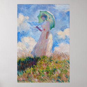 Claude Monet - Vrouw met een parasol naar links ge Poster