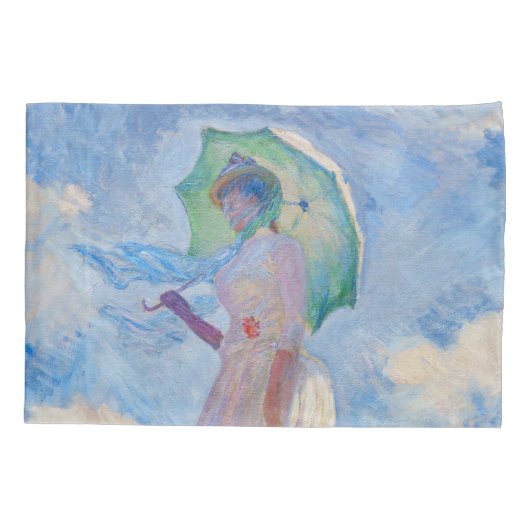Claude Monet - Vrouw met een parasol naar links Kussensloop (Achterkant)