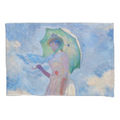 Claude Monet - Vrouw met een parasol naar links Kussensloop (Voorkant)