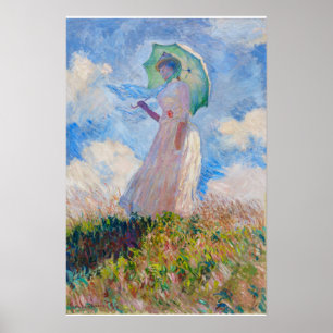 Claude Monet - Vrouw met een parasol naar links Poster