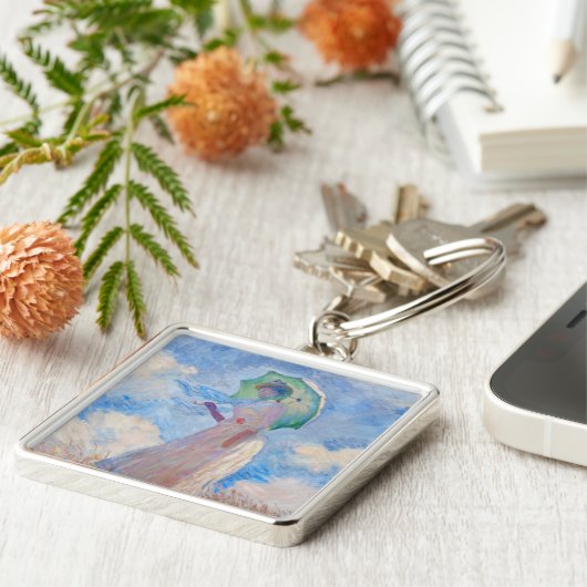 Claude Monet - Vrouw met een parasol naar links Sleutelhanger (Zijkant)