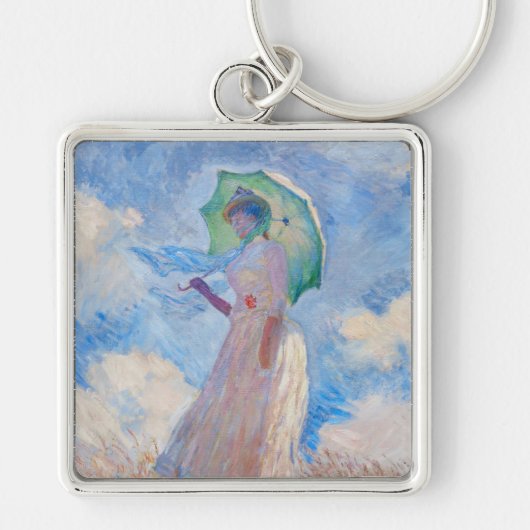 Claude Monet - Vrouw met een parasol naar links Sleutelhanger (Voorkant)