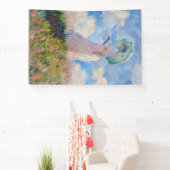 Claude Monet - Vrouw met een parasol naar links Spandoek (Insitu)