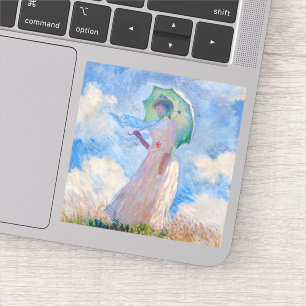 Claude Monet - Vrouw met een parasol naar links Sticker