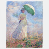 Claude Monet - Vrouw met een Parasol naar rechts Fleece Deken (Voorkant)