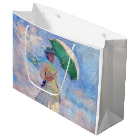 Claude Monet - Vrouw met een Parasol naar rechts Groot Cadeauzakje (Voorkant Gekanteld)