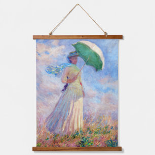 Claude Monet - Vrouw met een Parasol naar rechts Hangend Wandkleed