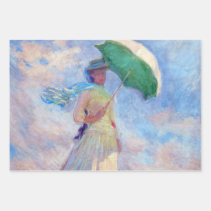 Claude Monet - Vrouw met een Parasol naar rechts Inpakpapier Vel