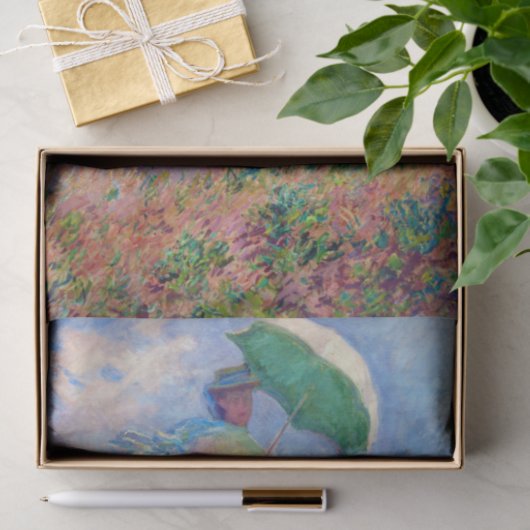 Claude Monet - Vrouw met een Parasol naar rechts Tissuepapier (Geschenk)