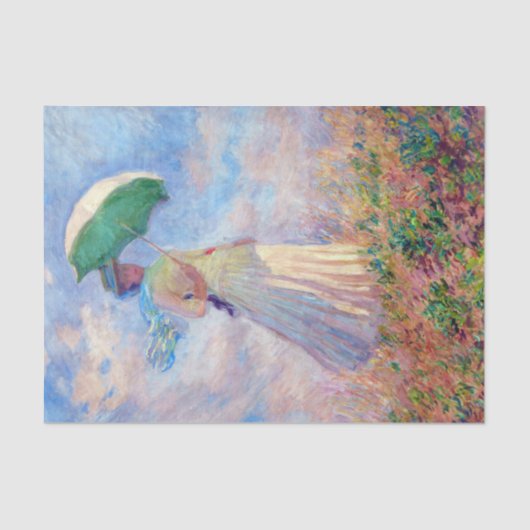 Claude Monet - Vrouw met een Parasol naar rechts Tissuepapier (Voorkant)