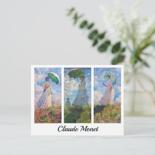 Claude Monet - Vrouw met een Parasol serie Briefkaart (Staand voorkant)