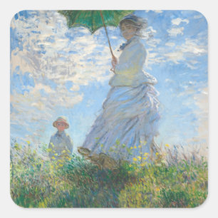 Claude Monet vrouw met een parasol Vierkante Sticker
