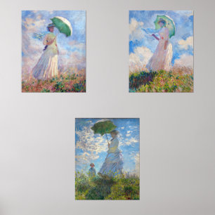Claude Monet - Vrouw met een serie van Parasol Muurkunst Sets