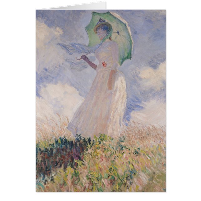 Claude Monet | Vrouw met Parasol links gedraaid (Voorkant)