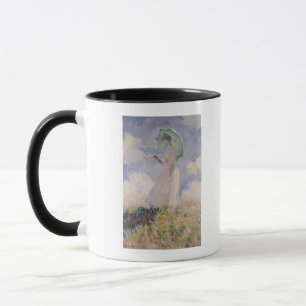 Claude Monet   Vrouw met Parasol links gedraaid Mok