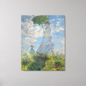 Claude Monet: Vrouw met Parasol Madame Monet 1875 Canvas Afdruk (Voorkant)