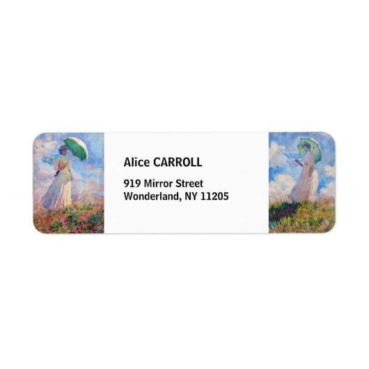 Claude Monet - Vrouw met parasol rechts en links Etiket (Voorkant)