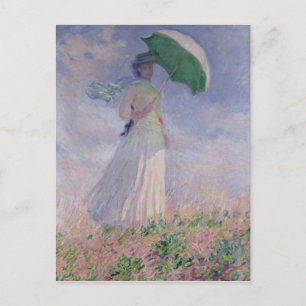 Claude Monet Vrouw met recht gedraaide parasol Briefkaart